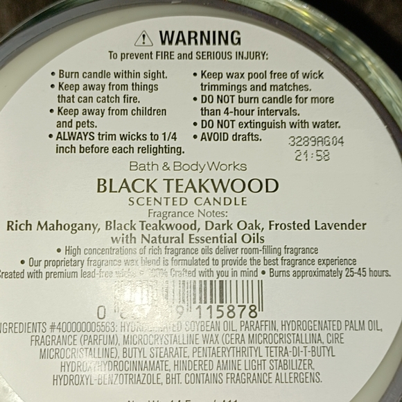 BLACK TEAKWOOD 3 WICK CANDLES - Picture 2 of 3